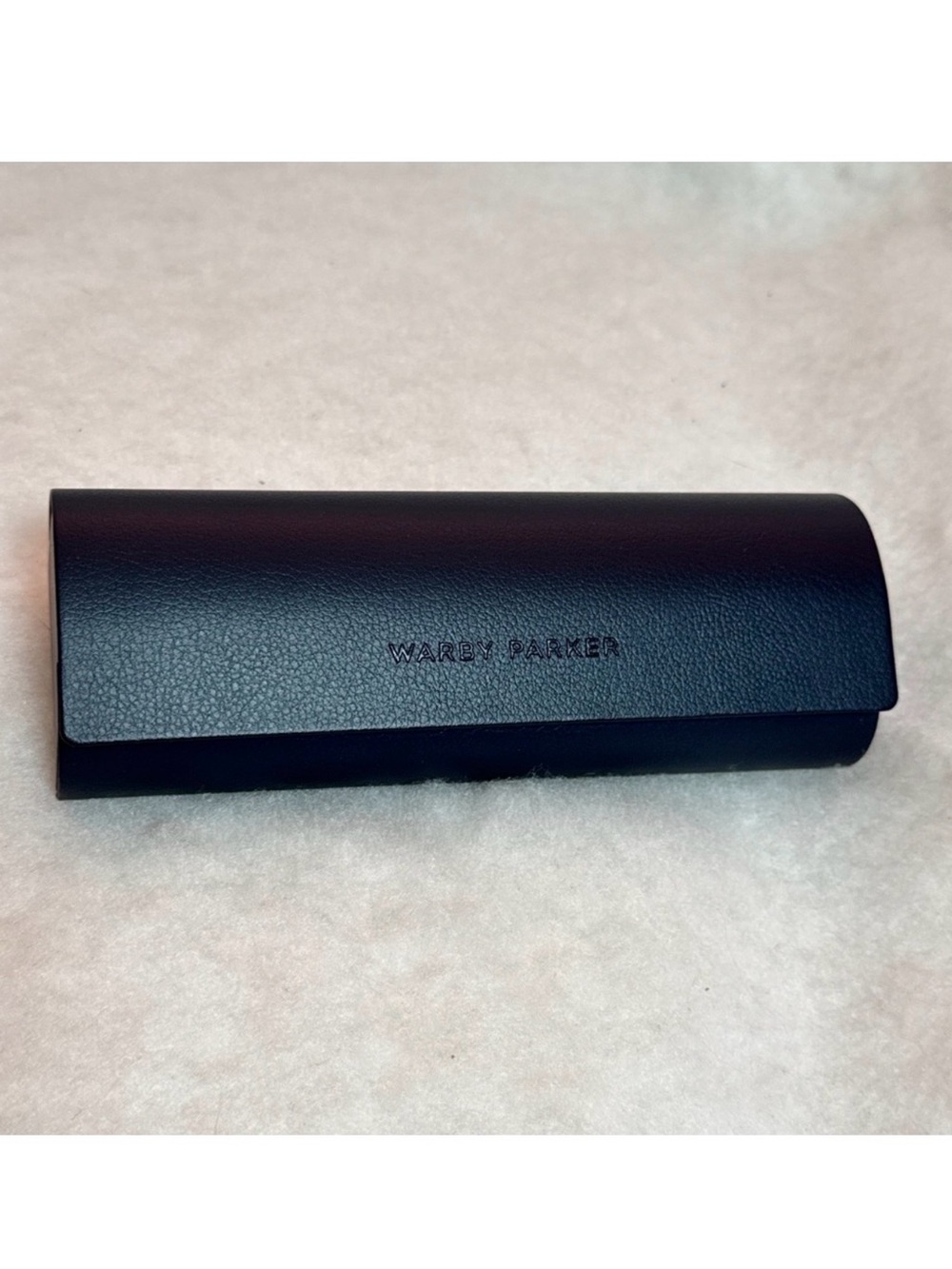 Warby Parker Dark Blue Pebble Leatherette Glasses Case
